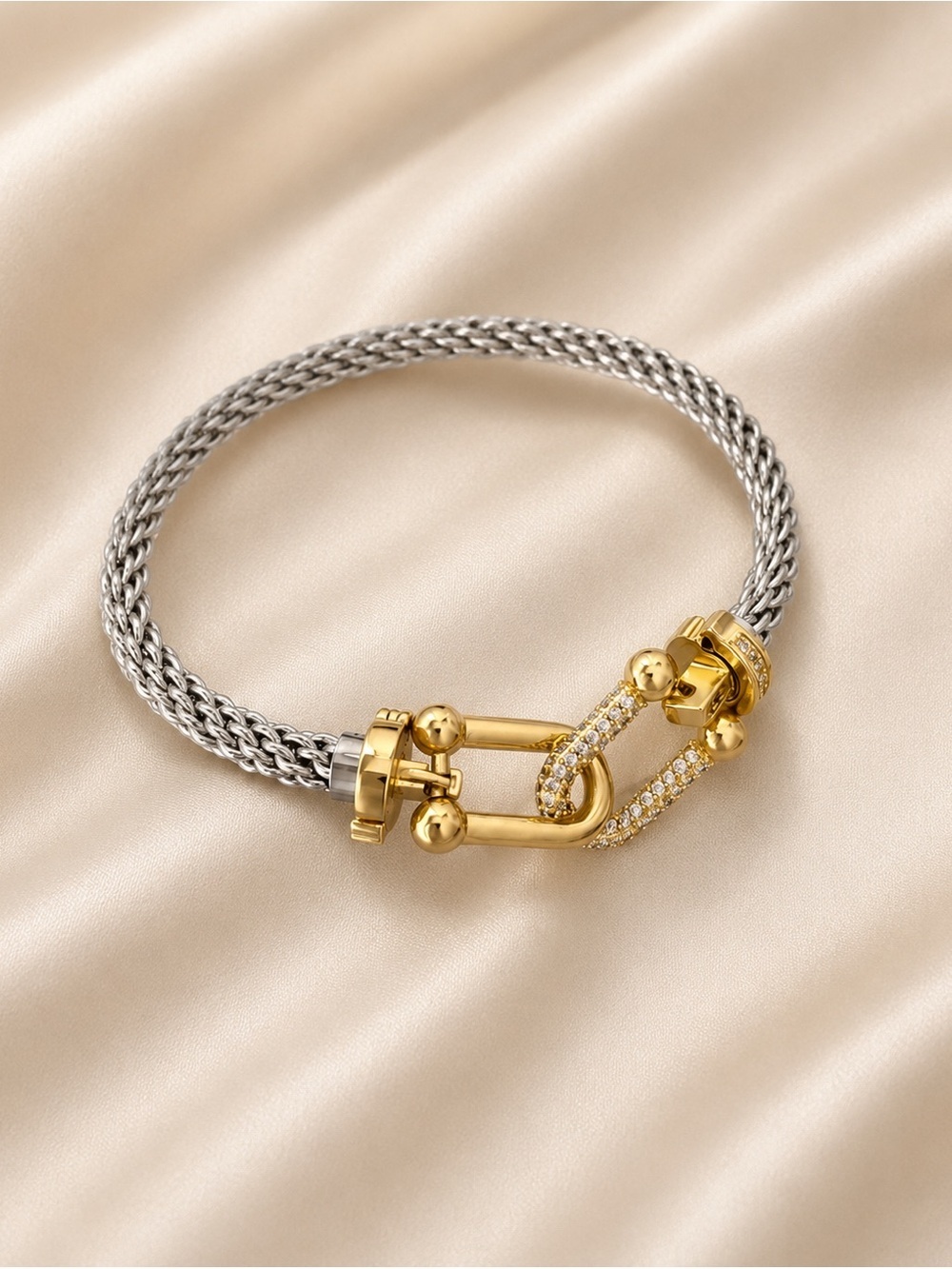 ✨ Luxury Two-Tone Cable Bracelet